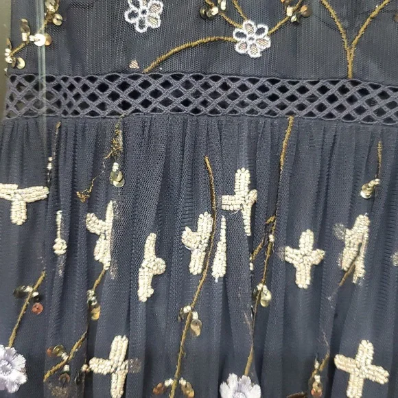 Asos Embellished Navy Blue Maxi Dress - Picture 6 of 8